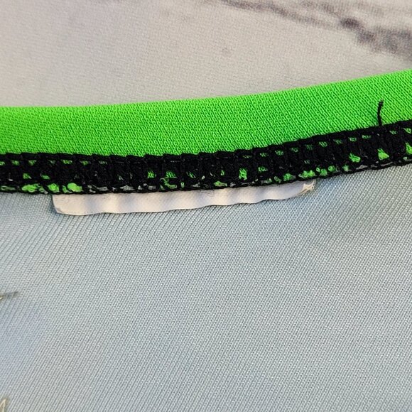 Nike Swim Woman’s Poly Team Splice Cut-Out Tank Swimsuit black green size 10 - Picture 9 of 13